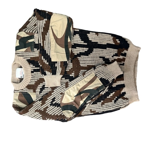 The Wooly Pully Sweater 100% Wool Shoulder and Elbow Reinforced Camouflage Patch - Picture 13 of 13